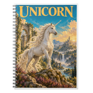 Caderno Espiral Cavalo Unicórnio, Monstro de Fantasia Gótica