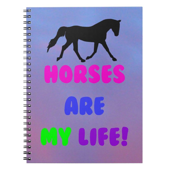 Caderno Espiral Cavalos Bonitos São Meu Notebook De Vida (Frente)