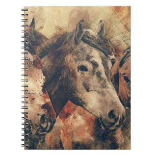 Caderno Espiral Cavalos da aguarela
