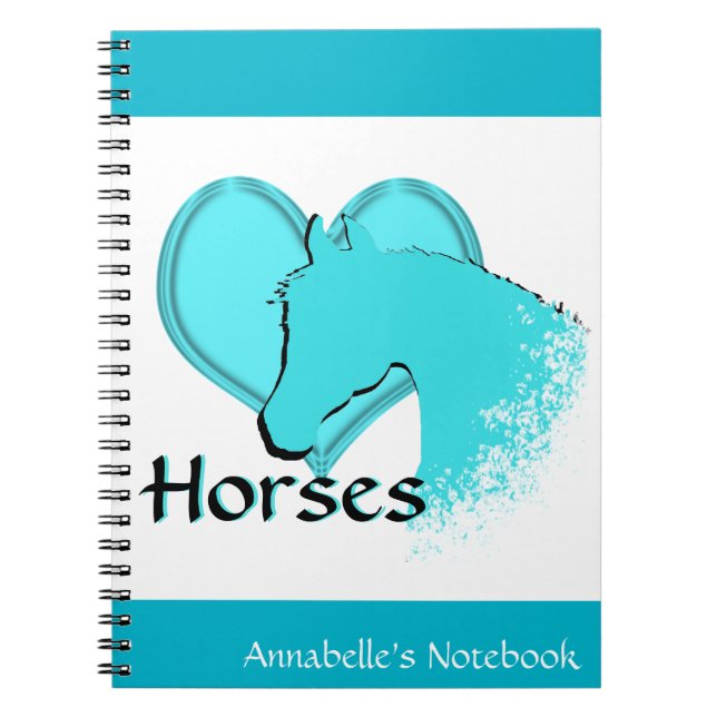 Caderno Espiral Cavalos do Coração III (aqua) (Frente)