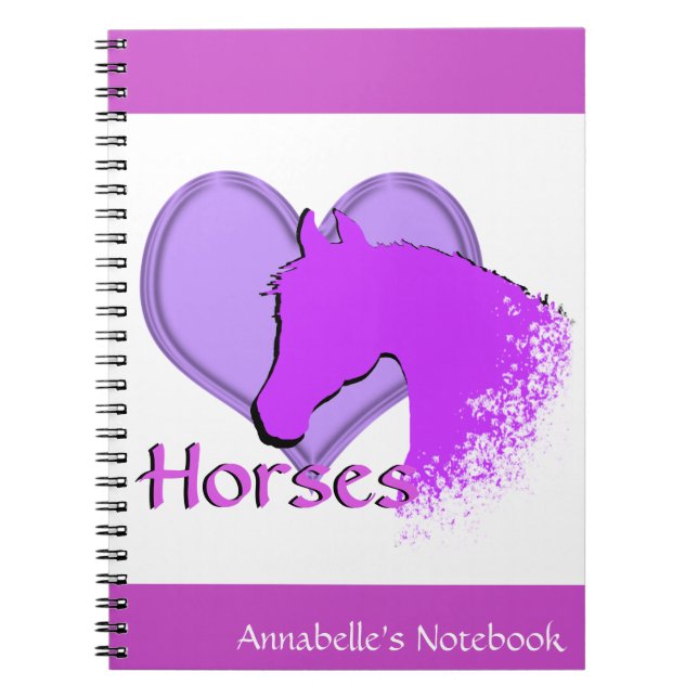 Caderno Espiral Cavalos do Coração III (roxo) (Frente)
