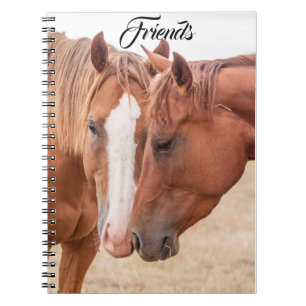Caderno Espiral Cavalos fungando em uma pastagem