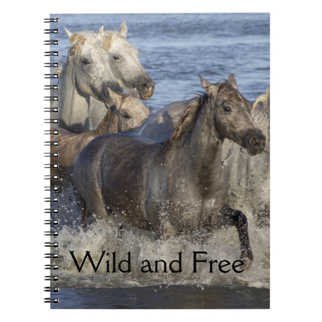 Caderno Espiral Cavalos galopando na água (Frente)