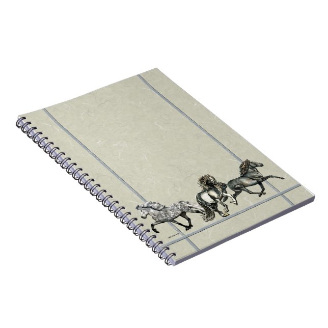 Caderno Espiral Cavalos Islandeses em Movimento (Lado Direito)