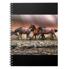 Caderno Espiral Cavalos na praia