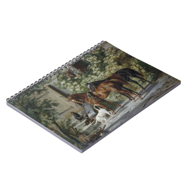 Caderno Espiral Cavalos no Porch (por Albrecht Adam) (Left Side)