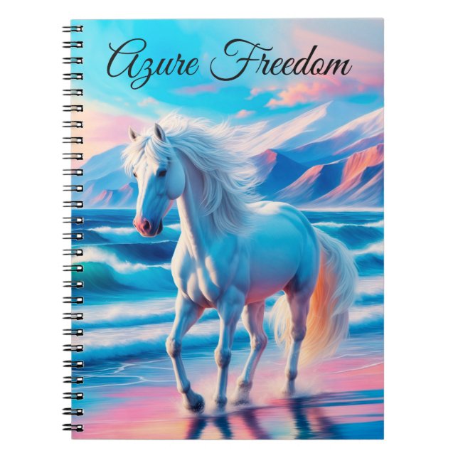 Caderno Espiral Cavalos selvagens coloridos devem manter a paisage (Frente)