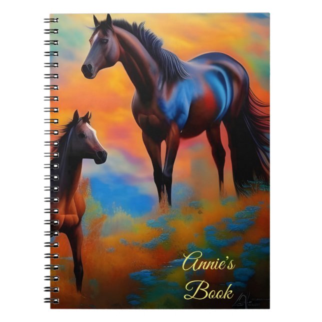 Caderno Espiral Cavalos Selvagens *personalize* (Frente)
