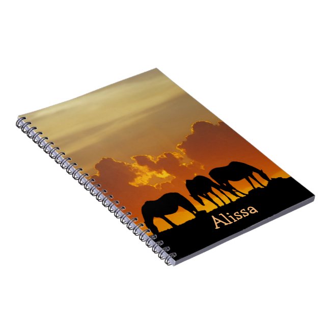 Caderno Espiral Cavalos Silhueta contra Paisagem Sunset (Lado Direito)