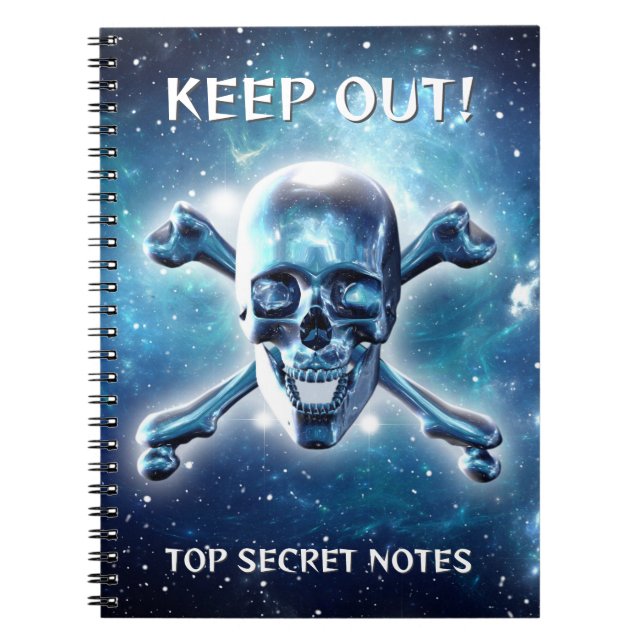 Caderno Espiral Caveira espacial. Personalizado (Frente)