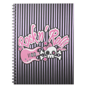 Caderno Espiral Caveira Girly Rock n' Roll