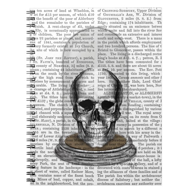 Caderno Espiral Caveira No Jato 2 (Frente)