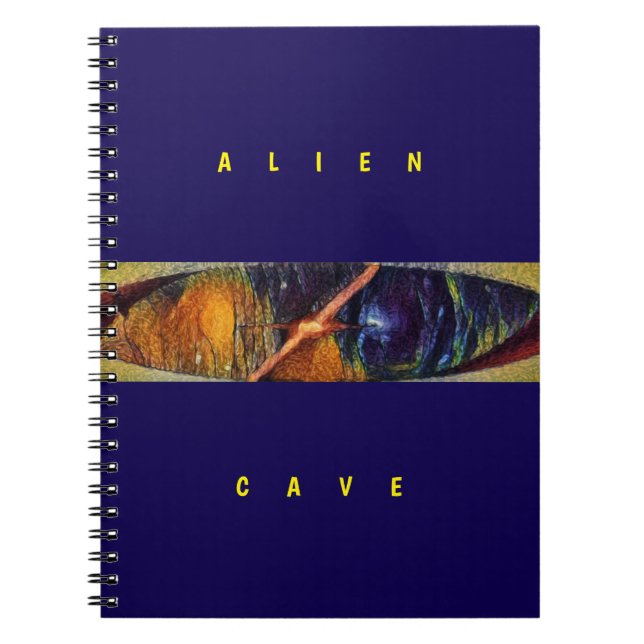 Caderno Espiral Caverna Alien - Roxo  (Frente)