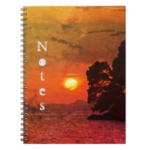 Caderno Espiral Cavtat, vista croata do filtro Sunset 1974