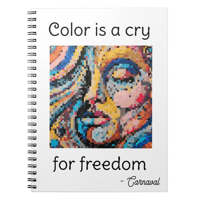 Caderno Espiral Celebração de Pixel Vibrante (Frente)