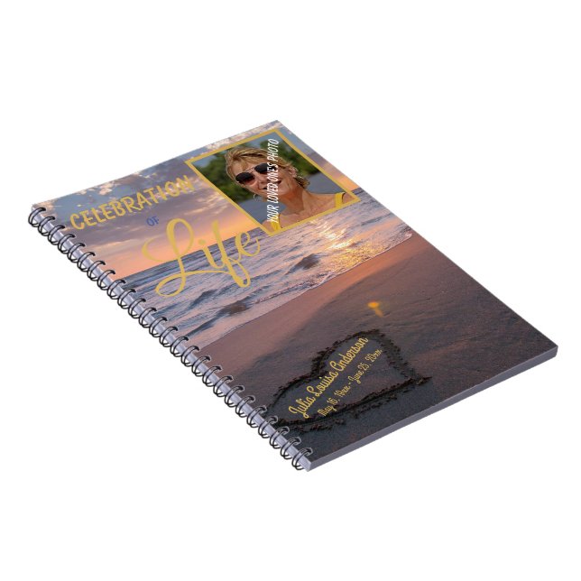 Caderno Espiral Celebração Do Livro De Convidados De Fotos Do Ocea (Lado Direito)