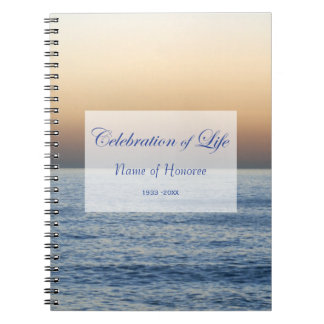 Caderno Espiral Celebração do Oceano do livro de convidados do Mem
