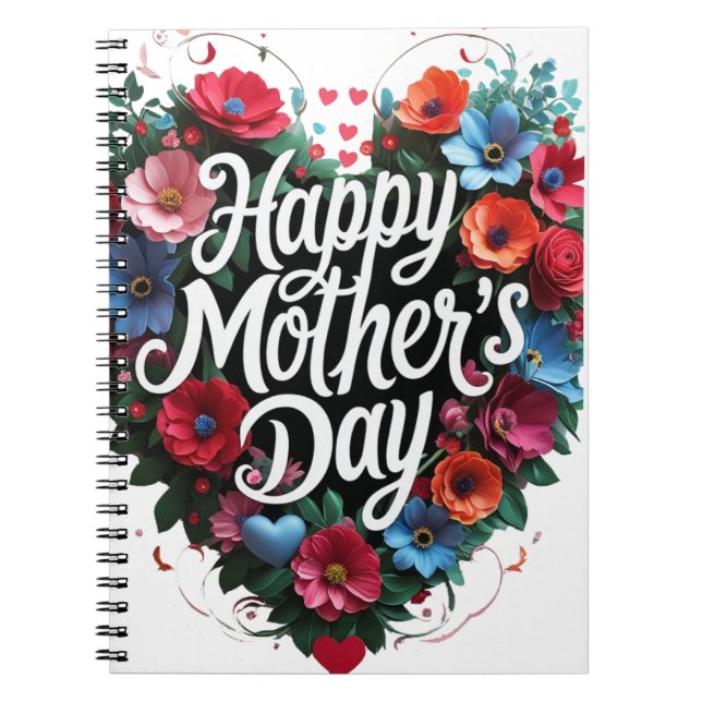 Caderno Espiral Celebrar a mãe - Feliz Dia de as mães (Frente)