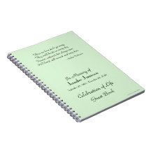 Celebration of Life Guest Book, green, spiral