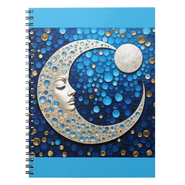 Caderno Espiral Celeste: Mulher na Lua (Frente)