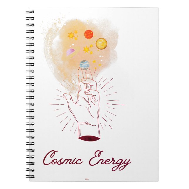 Caderno Espiral Celestial Cosmic Hand Spiral Notebook - Minimalist (Frente)