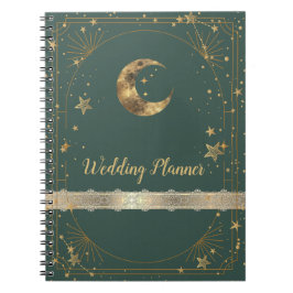 Caderno Espiral Celestial Moon Stars Frame 