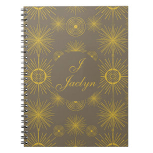 Caderno Espiral Celestial Sun Stars Taupe
