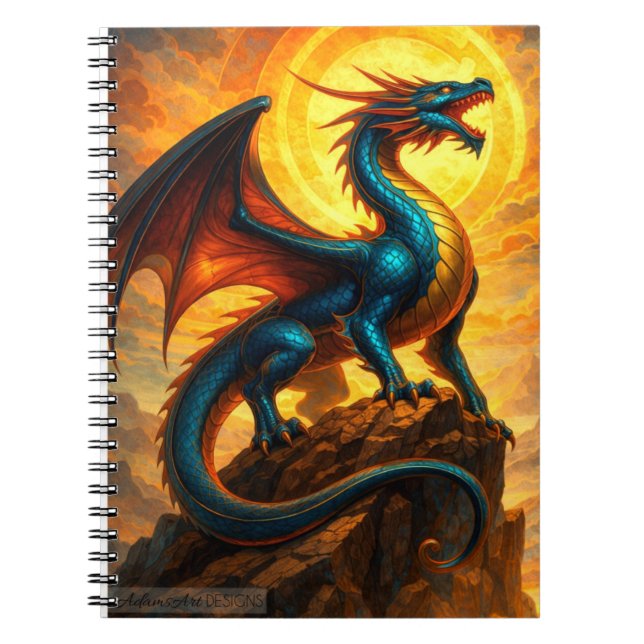 Caderno Espiral Celestial Sunfire Dragon Fantasy (Frente)