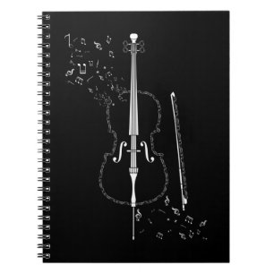 Caderno Espiral Cello Music Notes Instrumento Musical Cellist