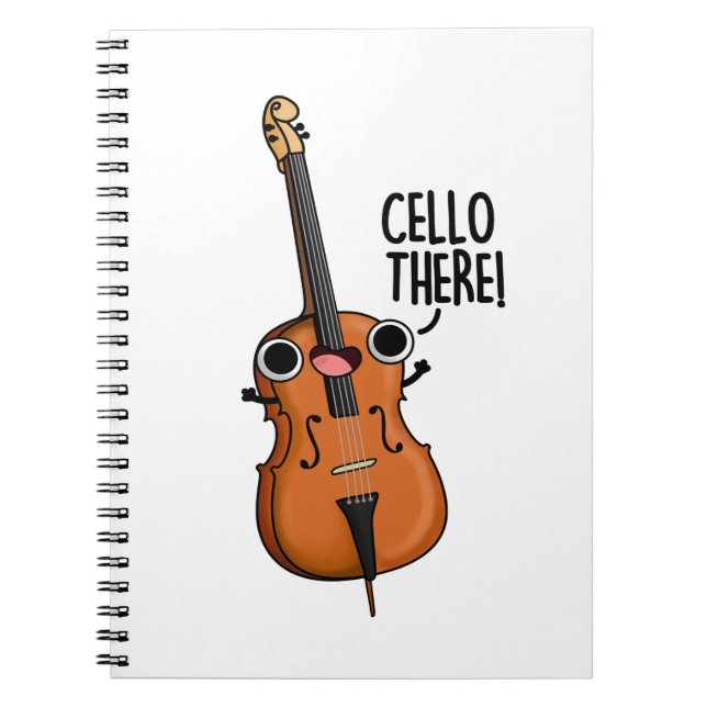 Caderno Espiral Cello There Cute Music Pun (Frente)