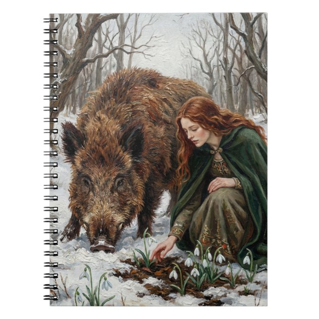 Caderno Espiral Celtic Goddess & Wild Boar (Frente)