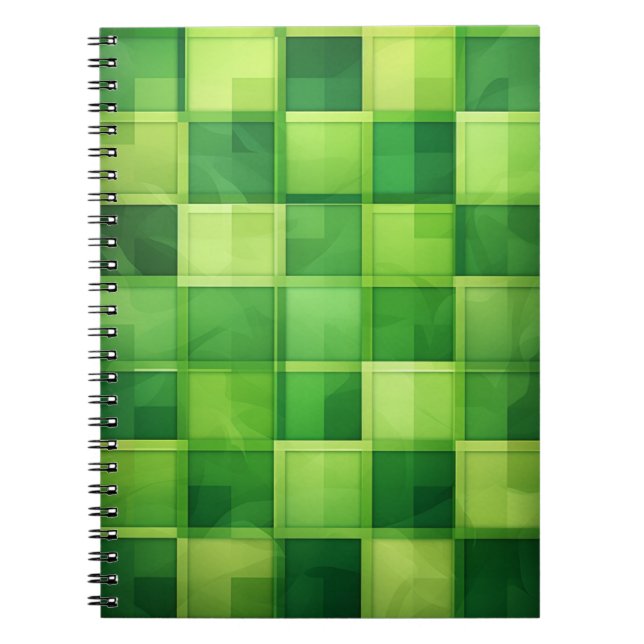 CADERNO ESPIRAL CÉLULAS DE PADRÃO DE XADREZ CELTICA VERDE IRLANDES (Frente)