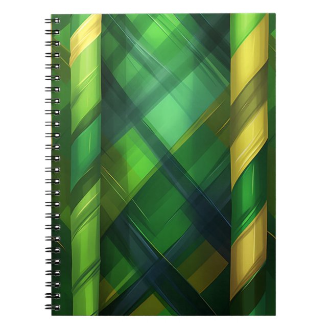 CADERNO ESPIRAL CÉLULAS DE PADRÃO DE XADREZ CELTICA VERDE IRLANDES (Frente)