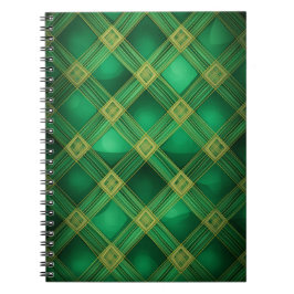 CADERNO ESPIRAL CÉLULAS DE PADRÃO DE XADREZ CELTICA VERDE IRLANDES