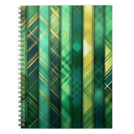 CADERNO ESPIRAL CÉLULAS DE PADRÃO DE XADREZ CELTICA VERDE IRLANDES