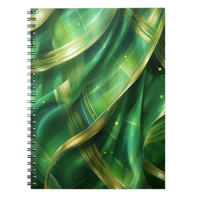 CADERNO ESPIRAL CÉLULAS DE PADRÃO DE XADREZ CELTICA VERDE IRLANDES (Frente)
