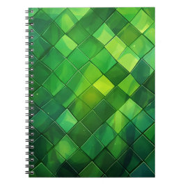 CADERNO ESPIRAL CÉLULAS DE PADRÃO DE XADREZ CELTICA VERDE IRLANDES