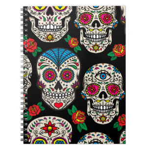 Caderno Espiral Células e Rosas mexicanos: Design de Vintage
