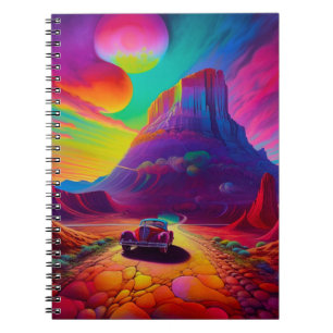 Caderno Espiral Cena Colorida do Carro