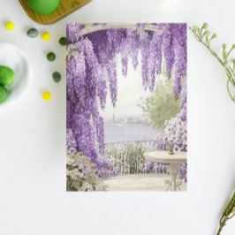 Caderno Espiral Cena da Frente de Água com Lilases Flutuantes