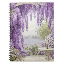 Cena da Frente de Água com Lilases Flutuantes