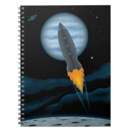 Caderno Espiral Cena da Nave Espacial Cósmica