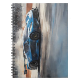 Caderno Espiral Cena de Corrida Urbana Azul Dinâmica