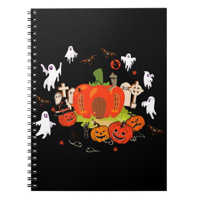 Caderno Espiral Cena de Gravidez Spookeen Pumpkin (Frente)