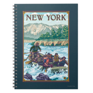 Caderno Espiral Cena de Nova YorkRiver Rafting