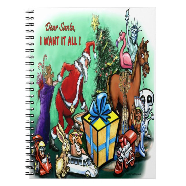 Caderno Espiral Cena de papais noeis (Frente)