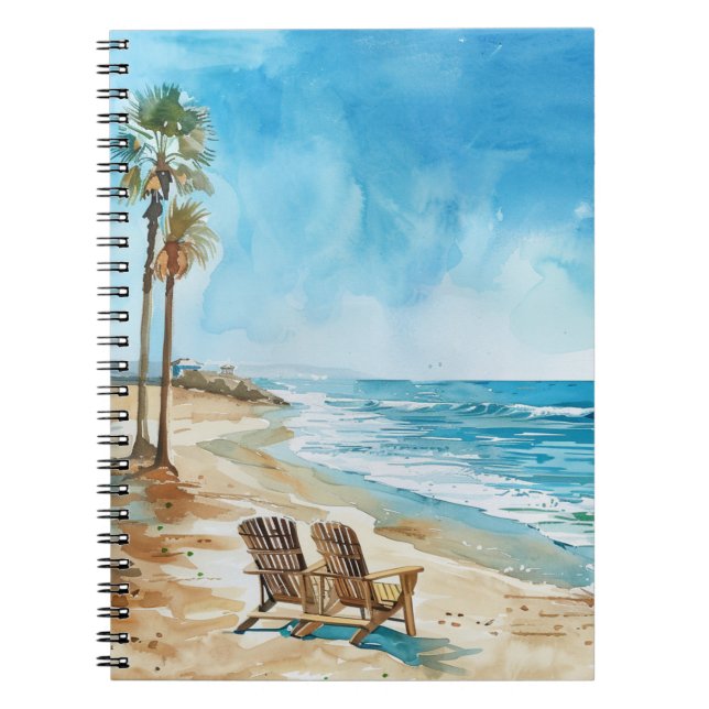 Caderno Espiral Cena de Praia (Frente)