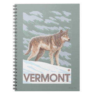 Caderno Espiral Cena de VermontWolf