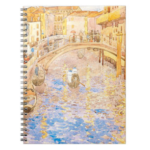 Caderno Espiral Cena do Canal Veneziano de Maurice Prendergast