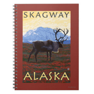 Caderno Espiral Cena do caribu - Skagway, Alaska